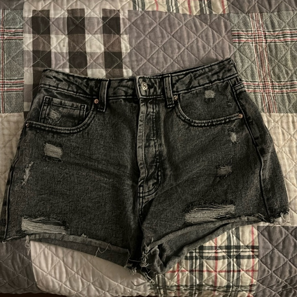 Wildfable Black Weathered Ripped Shorts